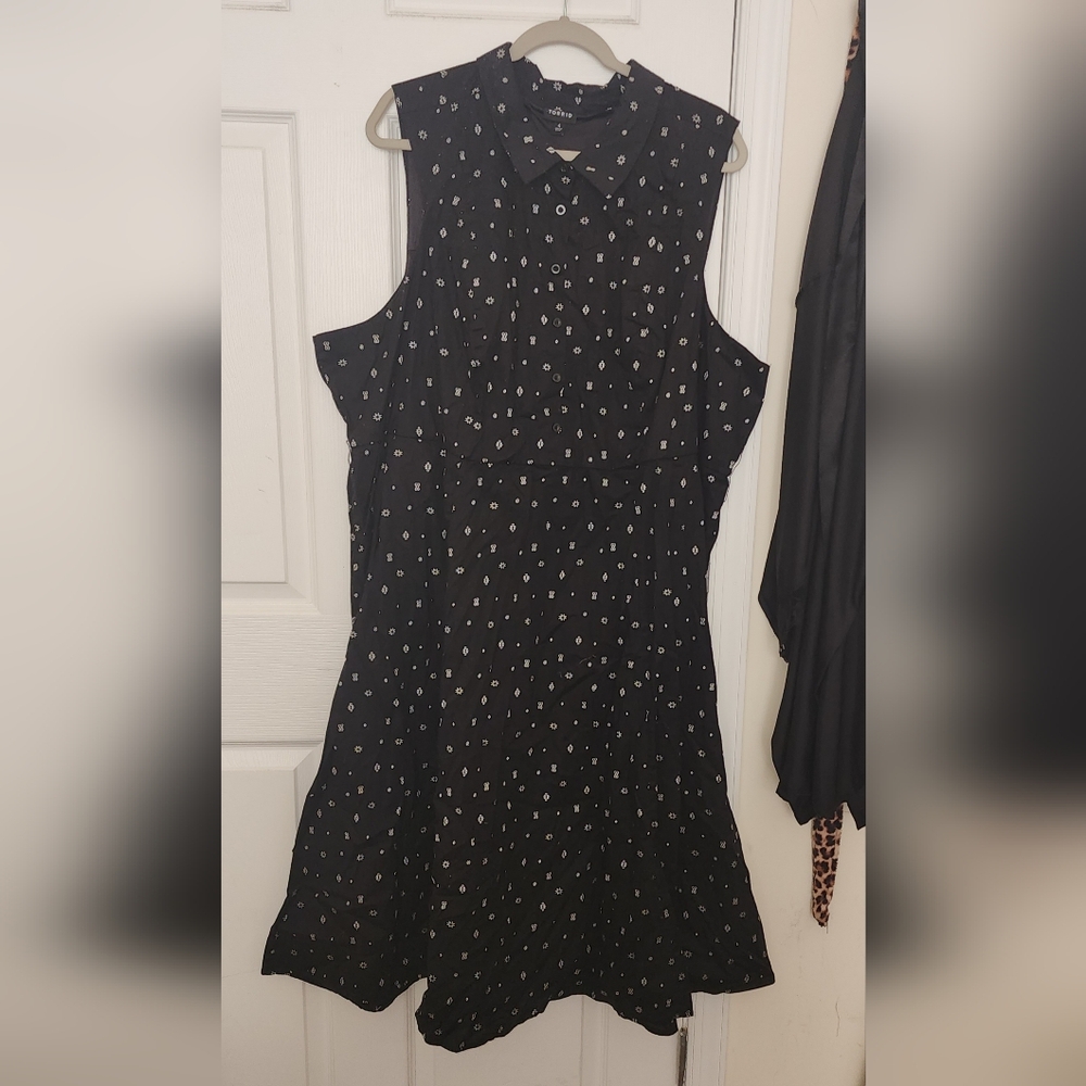 TORRID Ikat Black Collared Midi Dress